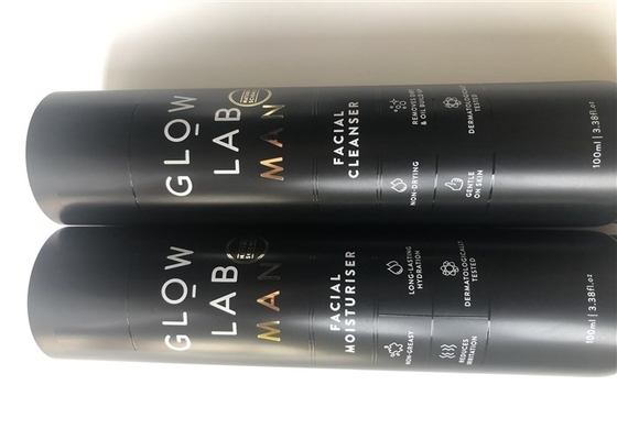 100ml Small Lotion Bottle Black Glow Lab Man Facial Cleanser With Frosted Flip