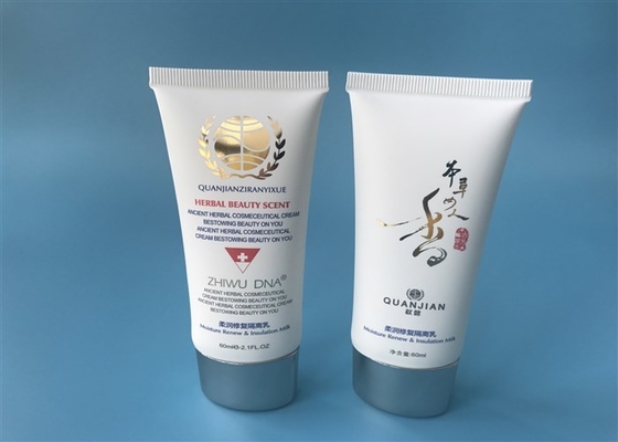 Oval Hand Cream Tube Packaging Diameter 35mm Hot Stamping Logo With Electroplate Screw On Cap