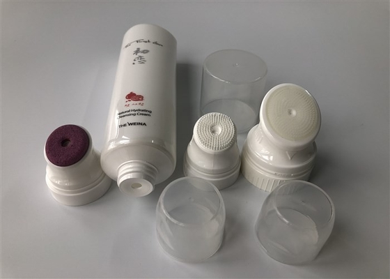 White pearl 5 layer tube 2 color offset printing hot stamping silver with special brush head cap 150 ml
