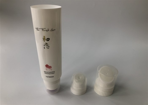 White pearl 5 layer tube 2 color offset printing hot stamping silver with special brush head cap 150 ml