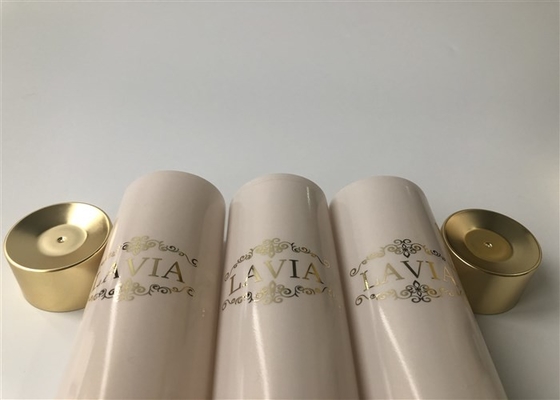 Pet Color Plastic Tube Packaging Diameter 40mm 100g Electroplate Golden Screw On Cap