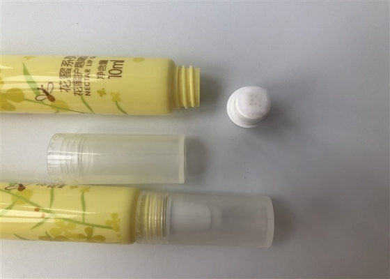 Yellow Color Offset Printing Lip Gloss Plastic Tube Packaging Innsert 10ml