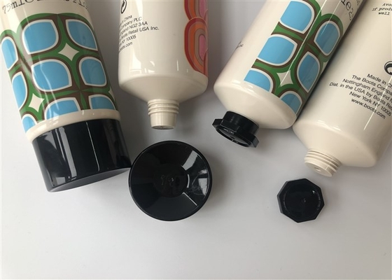 Bottle Tube Packaging Light Yellow Color Body Wash Lotion 8 Color Ofsset Glossy With Black Cap 75ml
