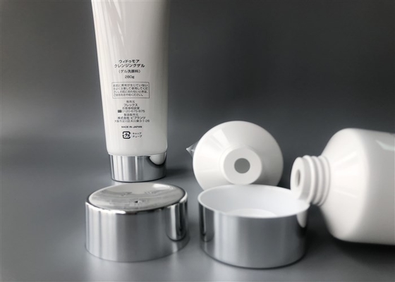 Milk White WEDOMORE Plastic Lotion Tubes 280g With Straight Flat Cap Silver Plated