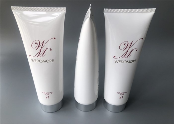 Milk White WEDOMORE Plastic Lotion Tubes 280g With Straight Flat Cap Silver Plated