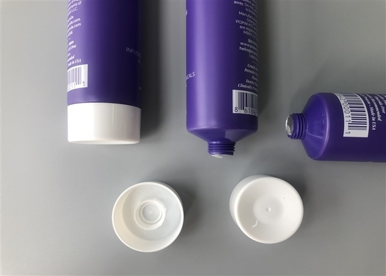 Colored Popwhite Plastic Cosmetic Tubes With Straight Flat Cap 1113g