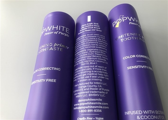 Colored Popwhite Plastic Cosmetic Tubes With Straight Flat Cap 1113g
