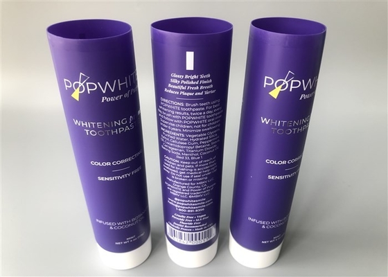 Colored Popwhite Plastic Cosmetic Tubes With Straight Flat Cap 1113g
