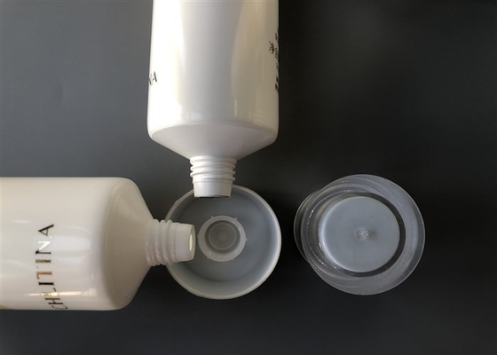 Mirror acrylic top cap diameter 40mm for Plastic Lotion 100-125ml white Tubes offset and hot gold foil