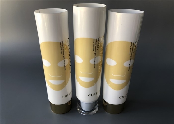 Mirror acrylic top cap diameter 40mm for Plastic Lotion 100-125ml white Tubes offset and hot gold foil