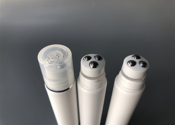 Milk White Blank Diameter 19mm Empty Makeup Tubes With Three Balls Outer Cap